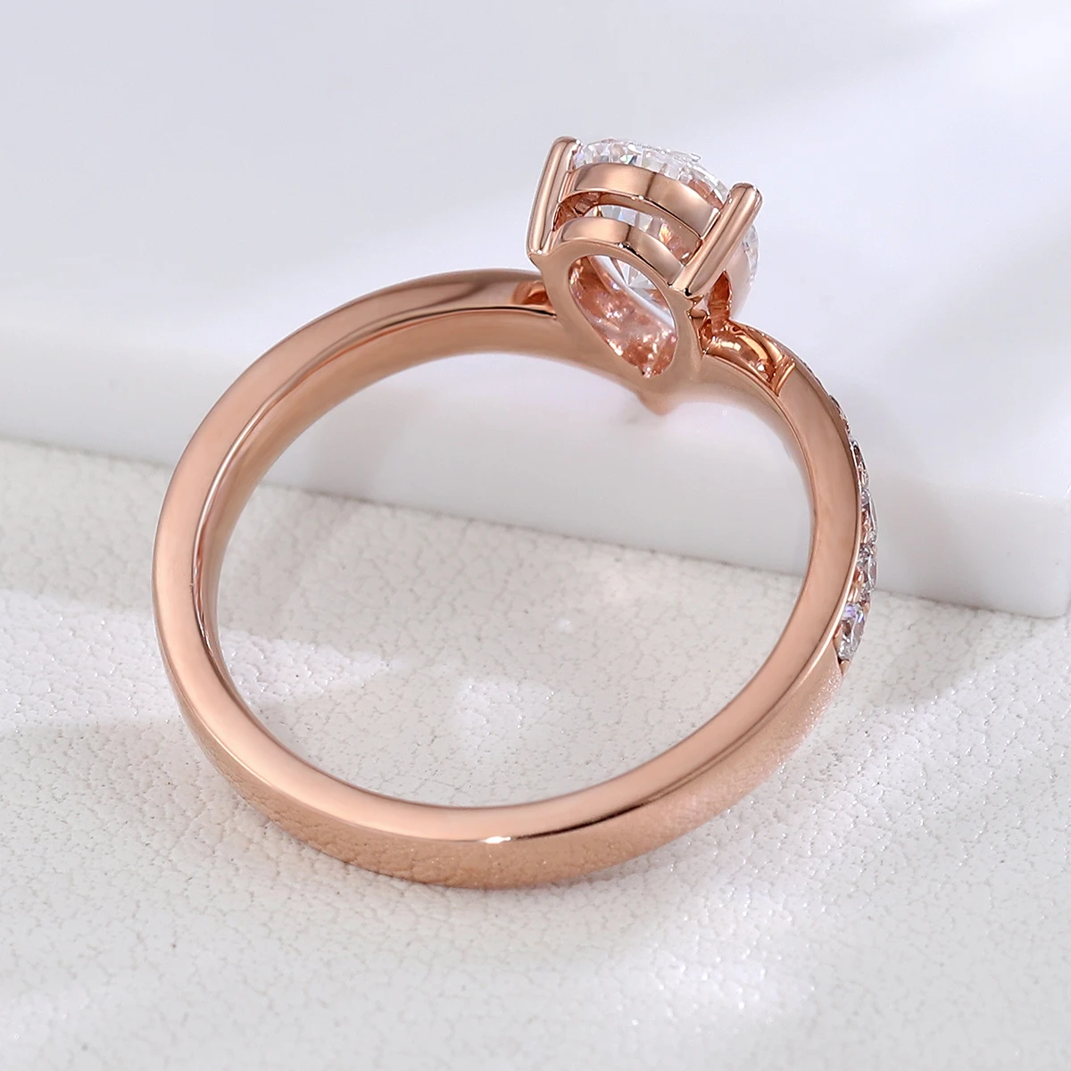 Pierścionki z wodnymi kroplami z Provence, złoto próby 9K 10K 14K, diamenty laboratoryjne 2ct IGI, półobwódek, pierścionek ślubny, biżuteria dla kobiet, prezenty świąteczne