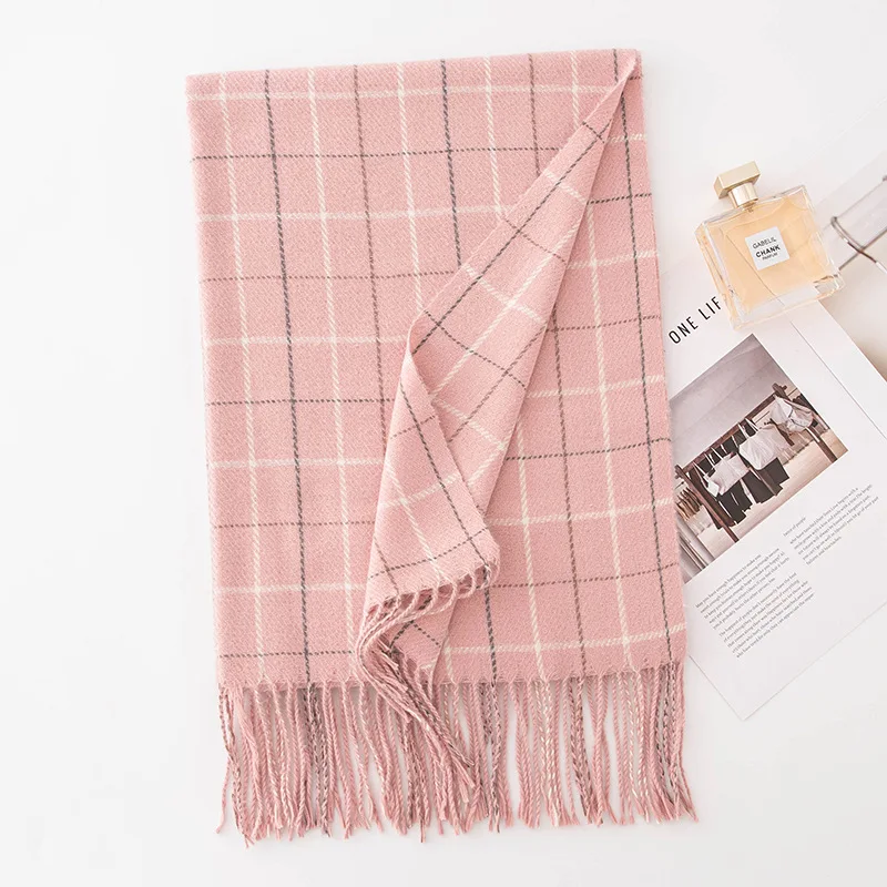 Imitatie Kasjmier Klassieke Vintage Sjaals Hoofddoek Winter Vrouwen Dames Mannen Preppy Plaid Sjaals Pashmina Mujer Mannelijke Wrap Sjaal