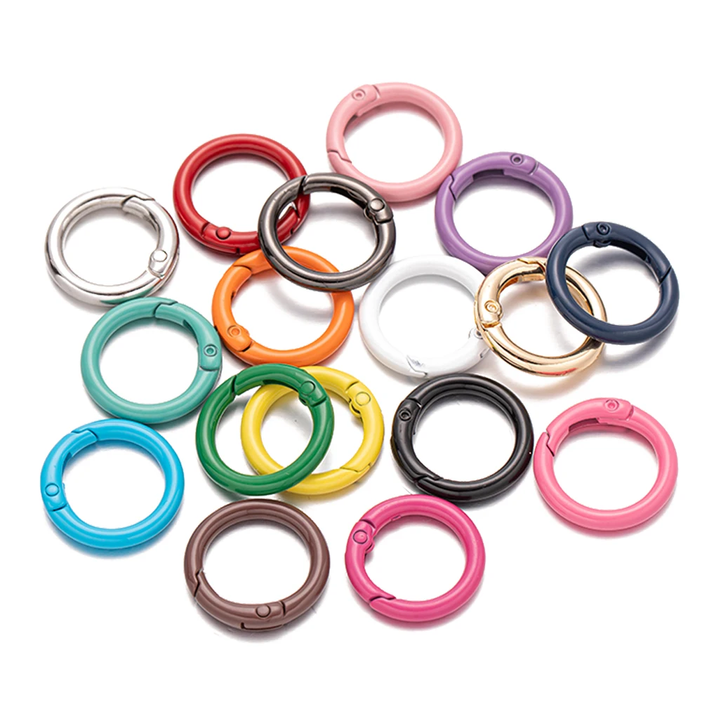 5 Stück/Set Metall O-Ring Federverschluss Öffnungsfähiger Runder Karabiner Schlüsselanhänger Clips Haken Verbinder Ketten DIY Handwerk Schnalle Zubehör – Detail 3