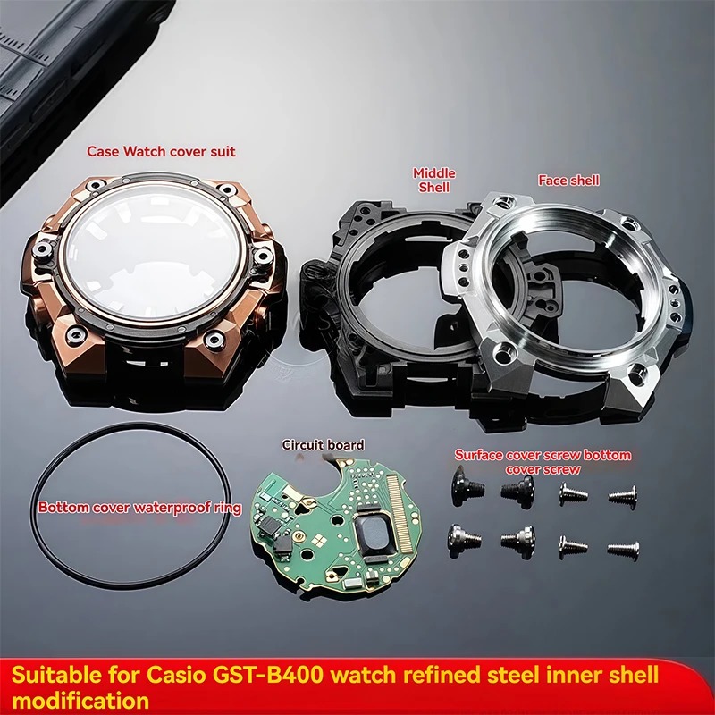 For Casio GST-B400 series watch fine steel case modification bottom cover waterproof ring circuit board watch accessories