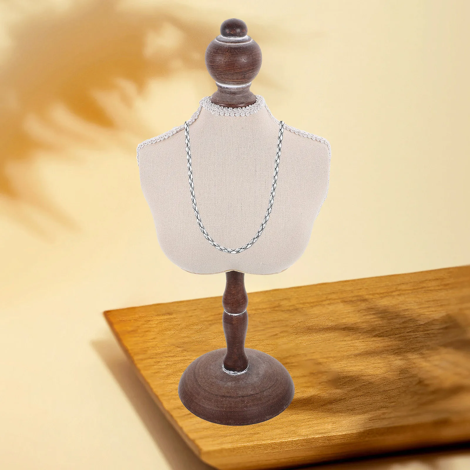 

Shoulder Neck Jewelry Display Stand Vintage Style Sturdy Base For Necklace Pendant Organizer Retail Store Bust Mannequin Holder
