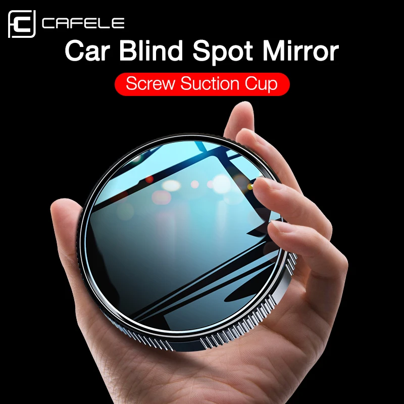 2pcs Car Rearview Mirror Auxiliary Blind Spot Mirror 360 Degree Wide-angle Auto Round Frame Mirrors With Suction Cup