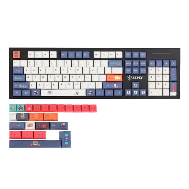 

127 Keys/set Work Or Rest Keycaps PBT Dye Sublimation Key Caps XDA Profile Keycap With ISO Enter 1.75u 2u Shift