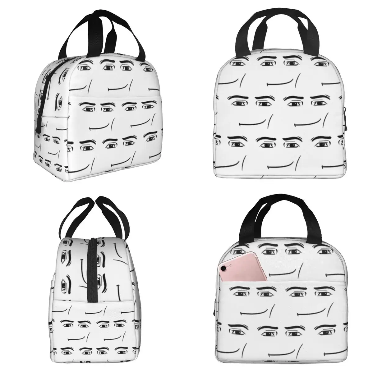 

The Man Face Insulated Lunch Bag for Kids School Cooler Thermal Food Box Tote Portable Lunch Boxes Container
