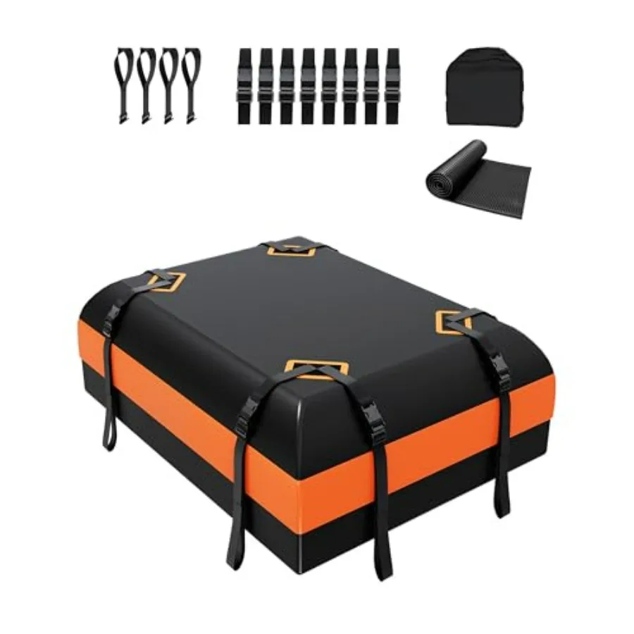 

Водонепроницаемый мягкий багажник на крышу автомобиля объемом 15 куб. футов для автомобилей без рейлингов с противоскользящим ковриком, 4-дверный, для внедорожников