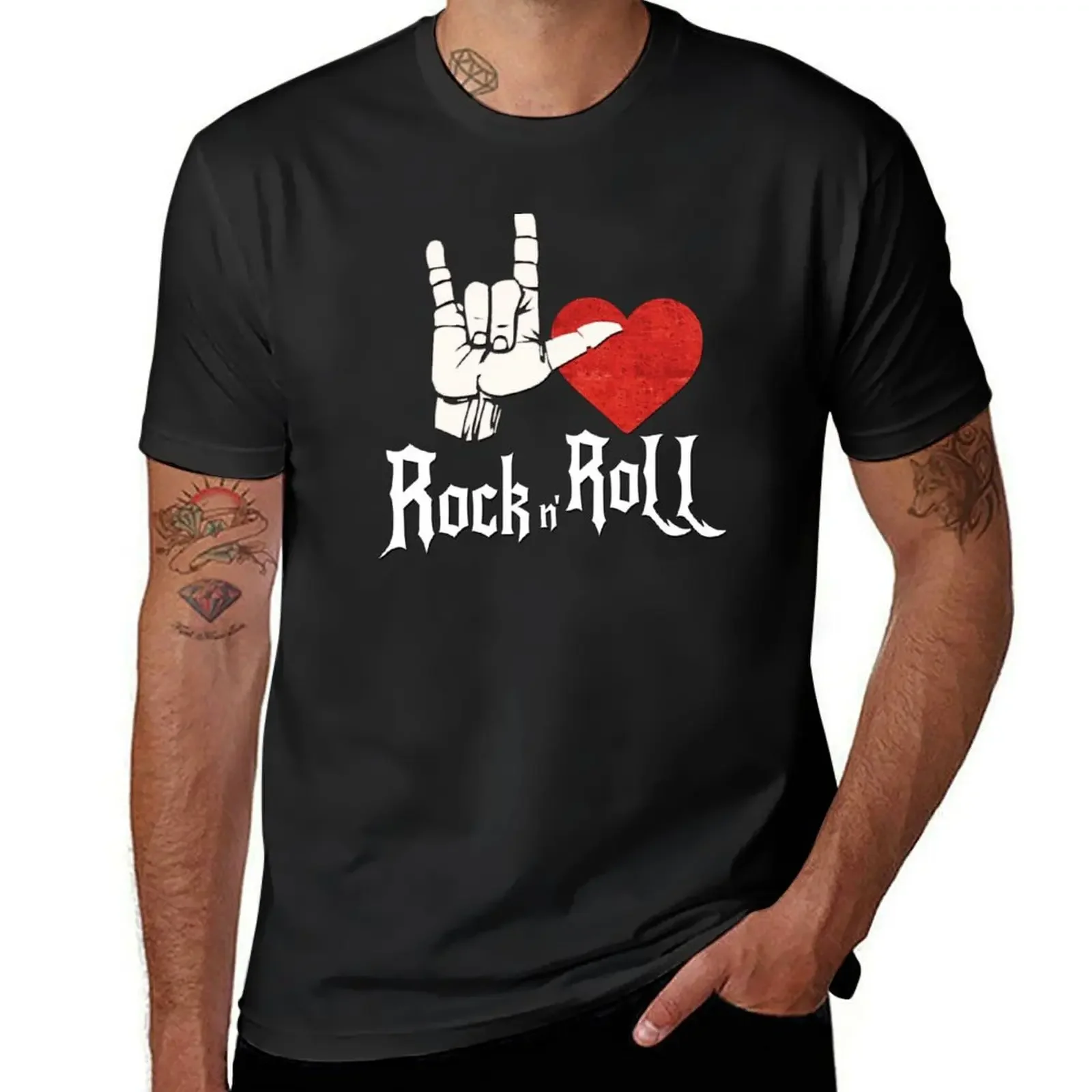 

I Love Rock and Roll,Sign Language Gift T-Shirt cute tops custom t-shirts funny gifts tops t shirt men 100℅ cotton