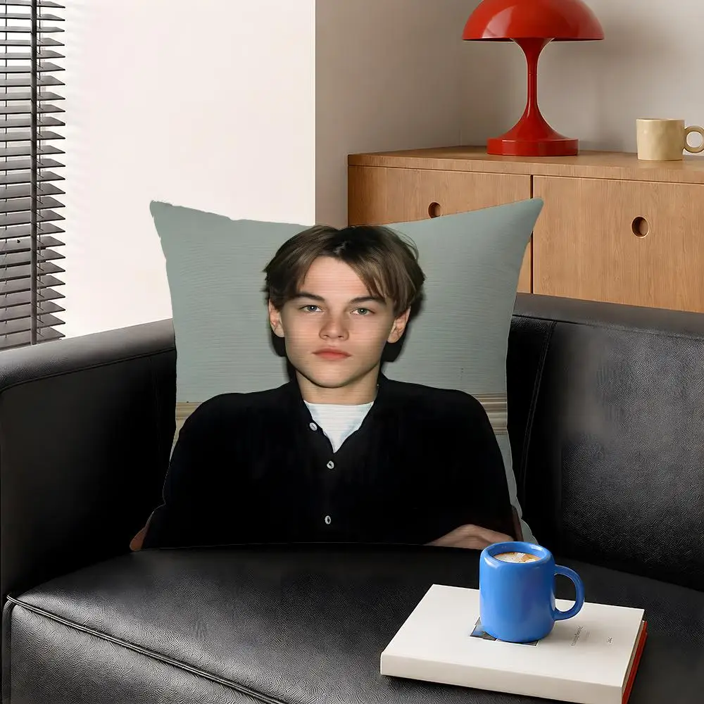 Celebrity Leonardo DiCaprio Leo Cushion Cover Decorative Pillowcase Soft Short Plush Cozy Durable Sofa Home Decor Items Gift