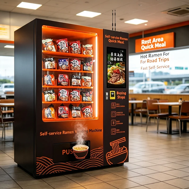 Instant Cup Meal Vender, Hot Water Generator, Snack Auto Vending Cabinet for Workshop Restroom
