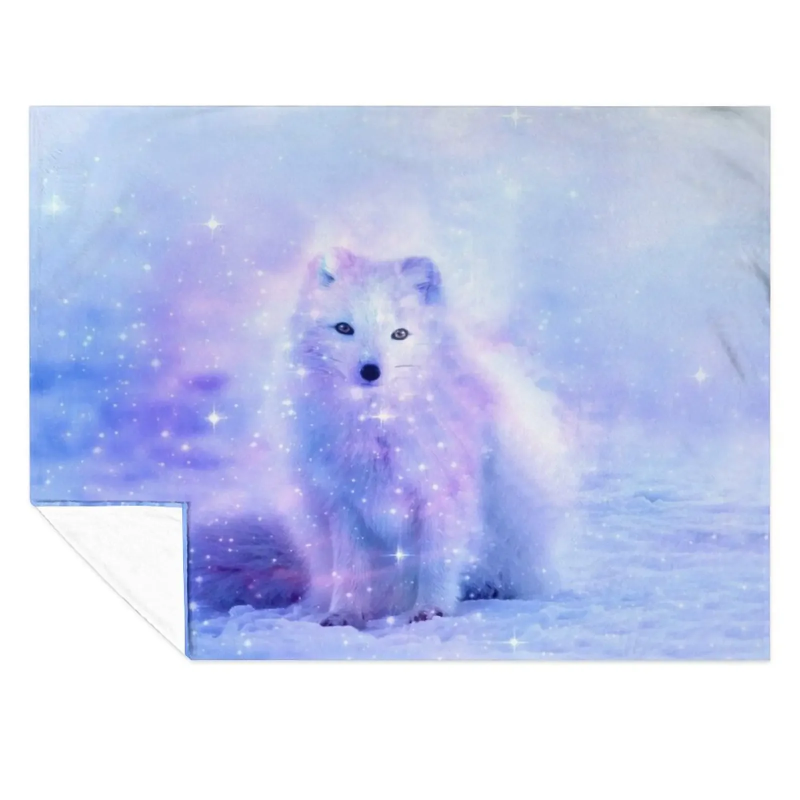 

Arctic Iceland Fox Throw Blanket warm for winter Sleeping Bag Furrys Tourist Blankets