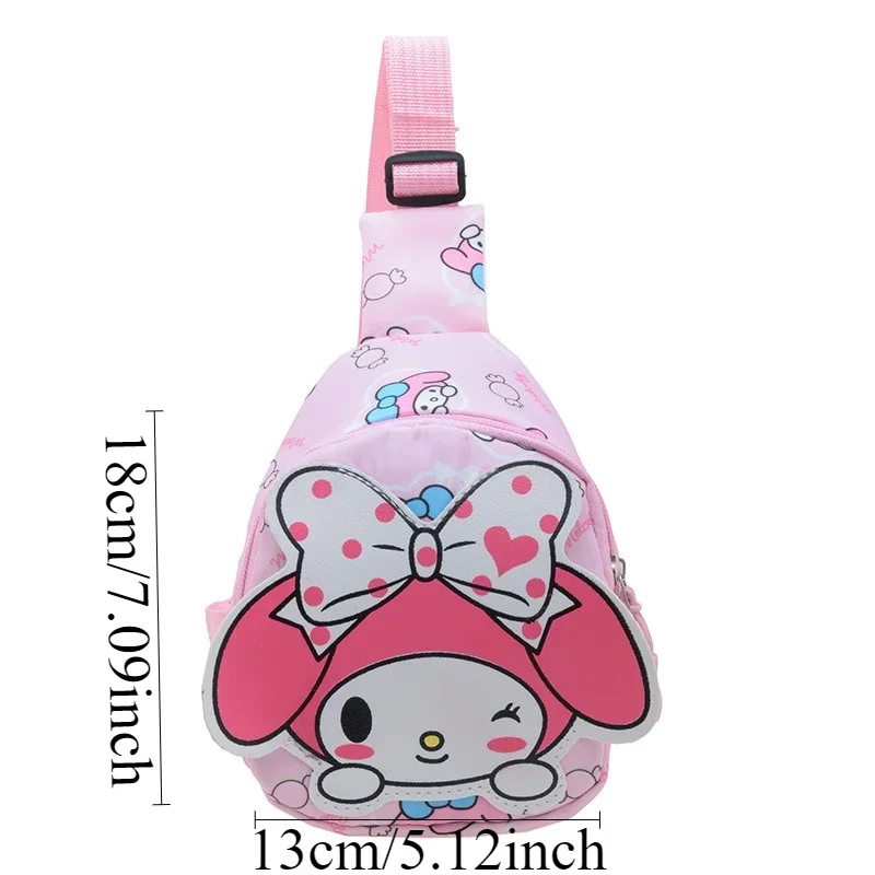 Kawaii Sanrio Hello Kitty Chest Bag Crossbody Bags Kuromi My Melody Cinnamoroll Messenger Shoulder Handbag Women Toys Girls New