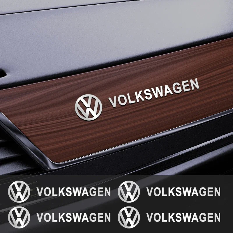 

Car Interior Sticker 3D Metal Logo Decal Car Audio and Button Sticker For Volkswagen VW Scirocco GOLF MK6 Polo Tiguan PASSAT