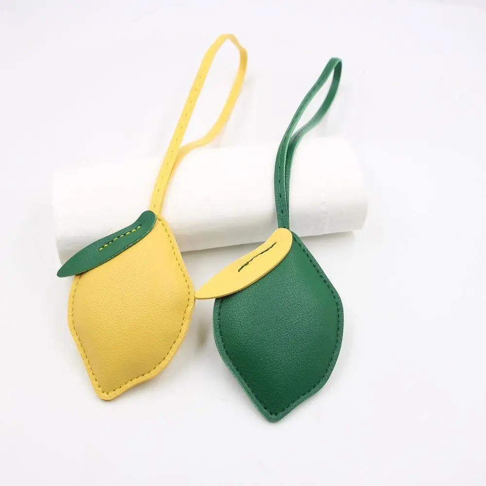 

Multi-color PU Leather Lemon Keychain Car Keyring Cartoon PU Leather Hanger Fruit Fashion Bag Pendant Bag Ornament