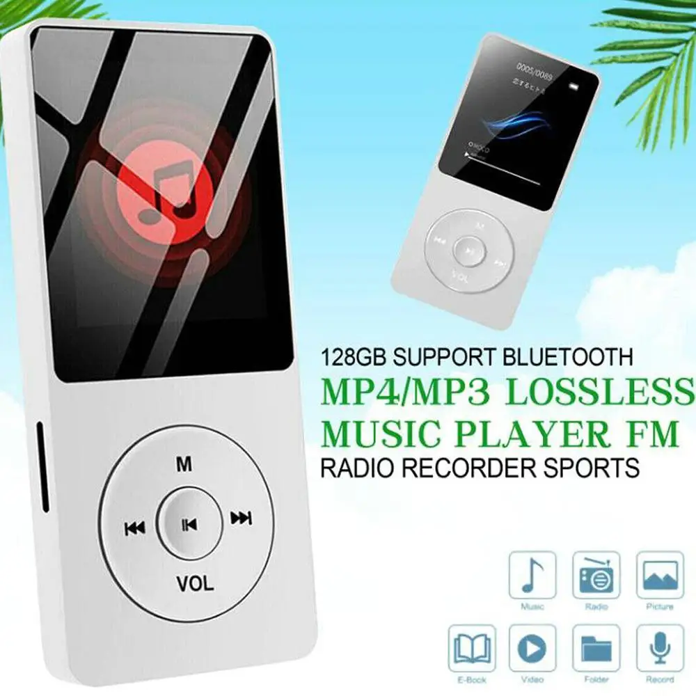 MP4/MP3 Player with Bluetooth Portable HiFi Sound Music Player 1.8