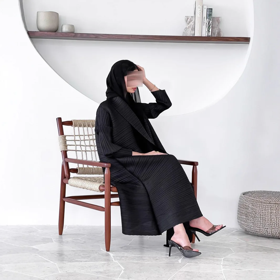 Miyake 2025 Pakaian Wanita Baru Musim Semi dan Musim Panas Jubah Berlipat Gaun Jubah Jaket Kardigan Fashion Longgar Lengan Sembilan Perempat