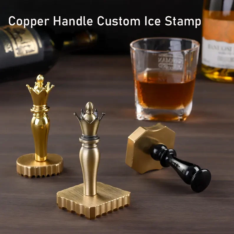 Personalize Ice Brand Stamp, Custom Ice Cube Mold, Metal Handle Custom Ice Cube Stamp for Bar Bar Logo Stamp