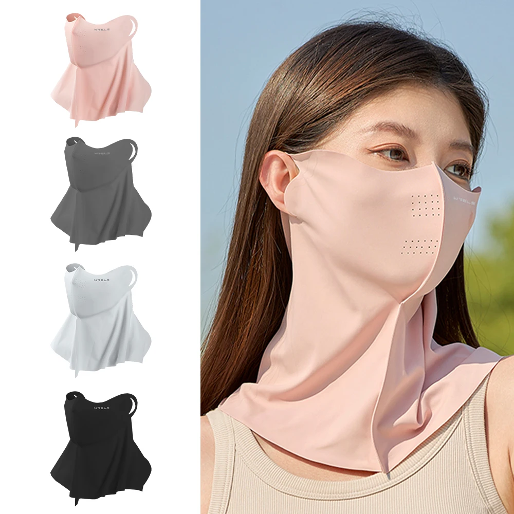 

WRELS Ice Silk UV Protection Mask for Bicycle Breathable Ear Loop Mask Cooling Scarf Women Outdoor Sports Hiking Face Mask