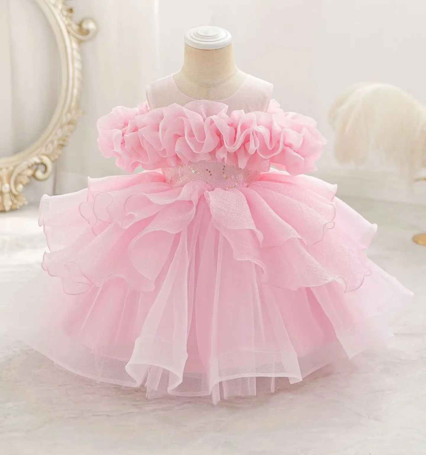 2026 Baby Girls' Party Dress Princess Kid Girl Puffy Dresses Child Clothes Ball Gown 4