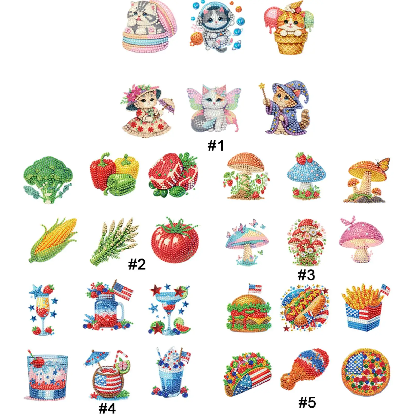 6Pcs 2D/Flat Diy Di…