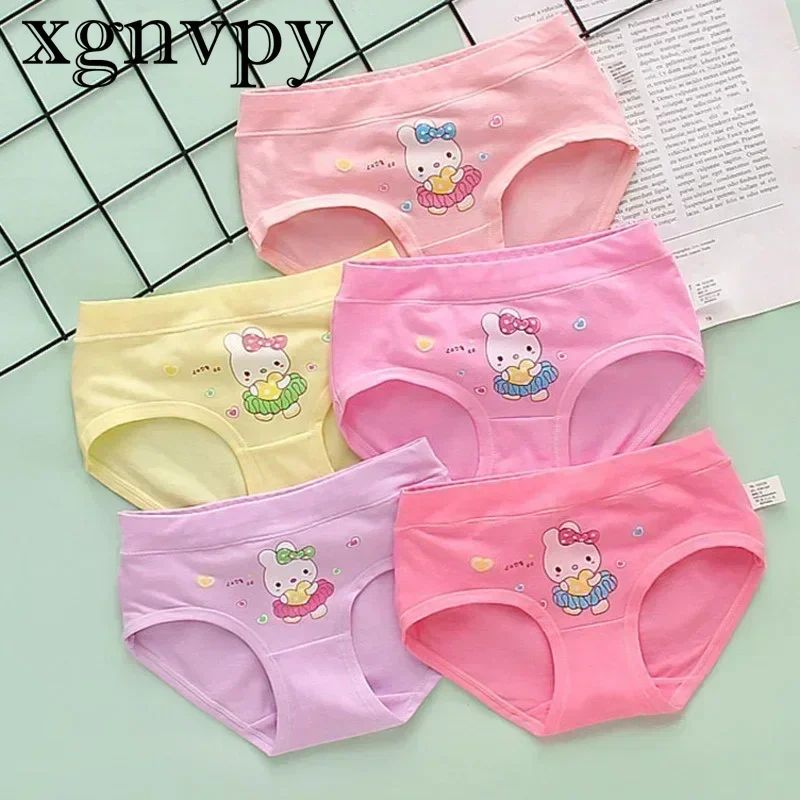 XGNVPY Breathable Girls Cotton Underwear Short Panties with Adorable Cartoon Design for Big and Small Children