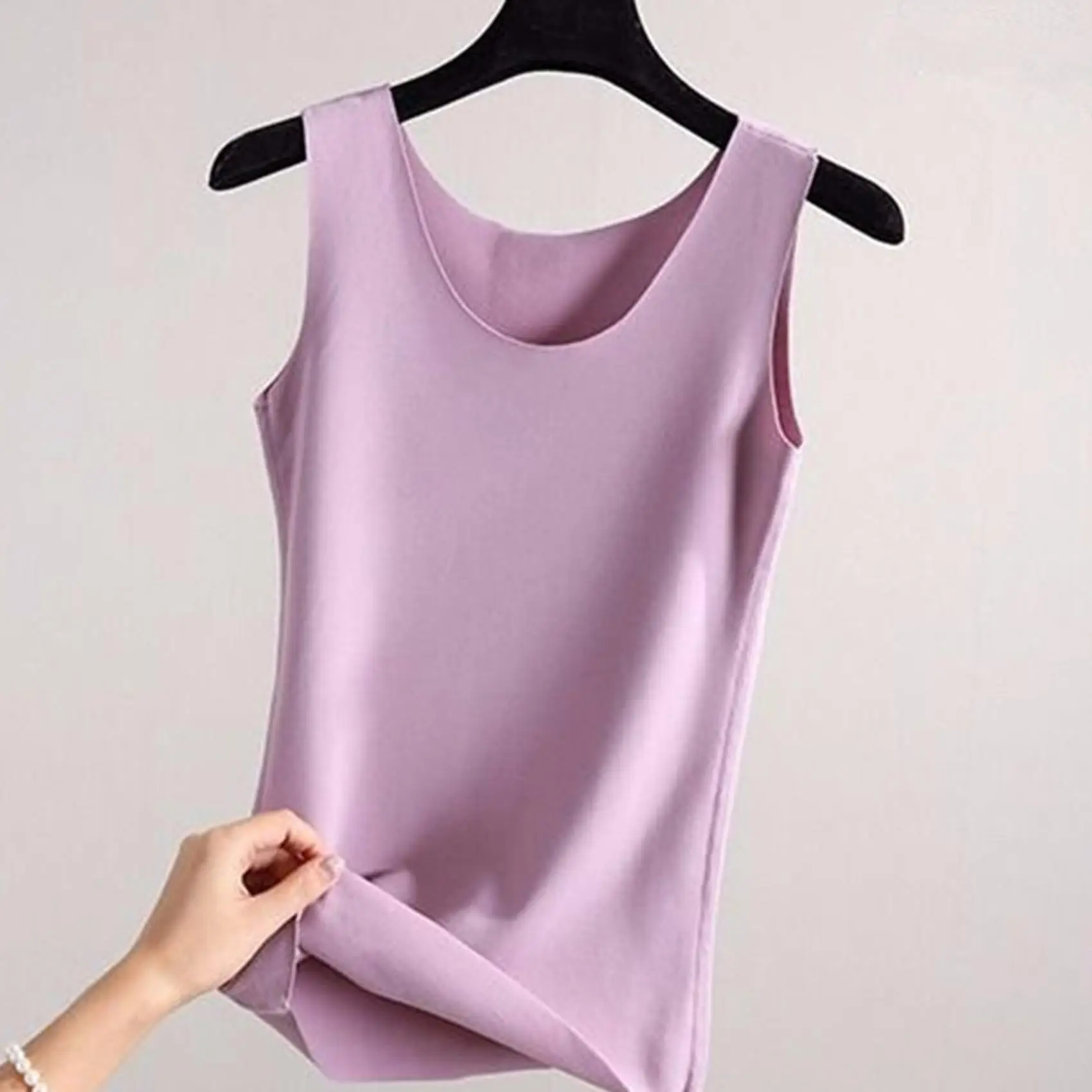 Women Winter Warm Underwear Solid Color Thermal Casual Nightwear Sexy Elasticity Female Thin T-shirt Sleeveless Tops