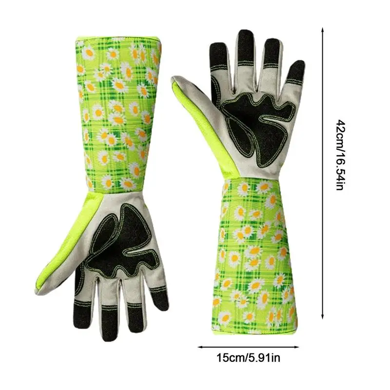 Ardening-guantes de poliéster duraderos para mujer, a prueba de espinas, transpirables, largos, herramientas de jardinería