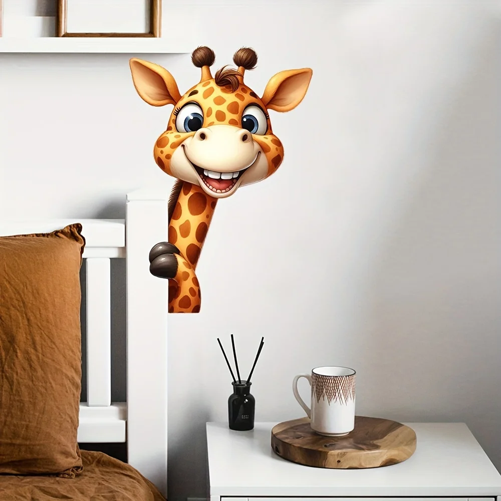 

Happy Giraffe Window Cling-Removable Self-Adhesive Decor For Bedroom & Living Room For Home Decoration Decals S129