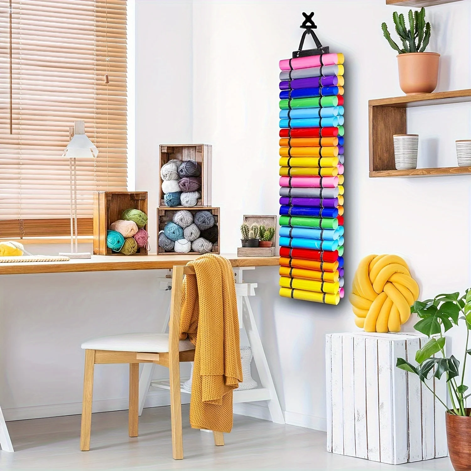 Moisture Proof Hanging Storage 48 Grid Clear for Heat Transfer Film Roll Vinyl Tube Organizer