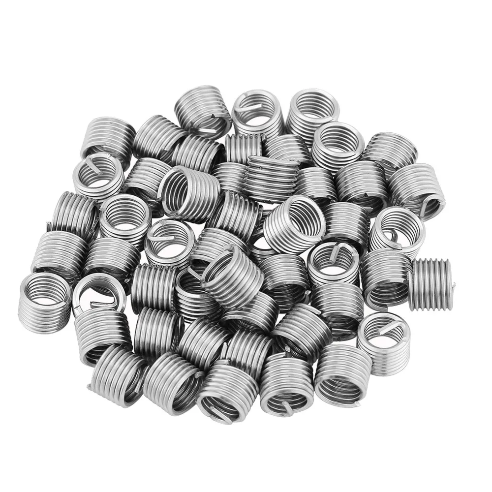 50pcs M8 x 1.25 x 1.5D Helical Threaded Inserts Coiled Wire Stainless Steel Thread Repair Insert Helical 3