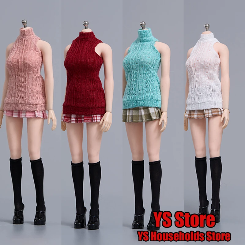 

CDTOYS CD066 1/6 Female Soldier Sleeveless Knitted Vest Short Jk Skirt Stockings Shoes Clothes Set Accessory For 12" Figure Body