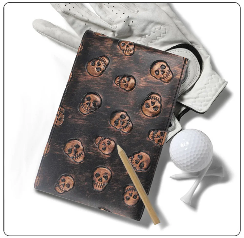 

Golf Scorecard Holder Portable PU Leather Yardage Notebook Cover Deluxe Pocket Recording Score Card Covers Gift for Golfer