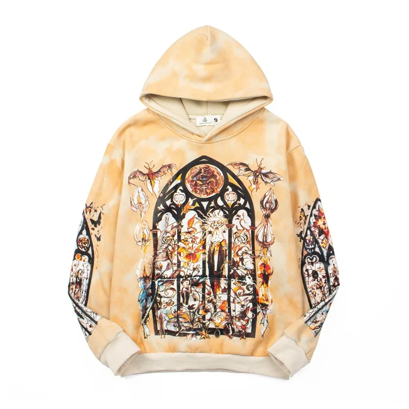 

Men's High Street Oversized Hip Hop Hoodies Fashion Streetwear Graffiti Sweatshirt Loose Fit Vibe Style Hooded Pullover Tops