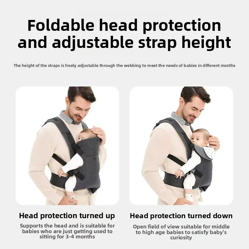 Hip Seat Baby Carrier, Ergonomic All-Season Infant Backpack with Removable Cushion, Hands-Free Baby Carrier