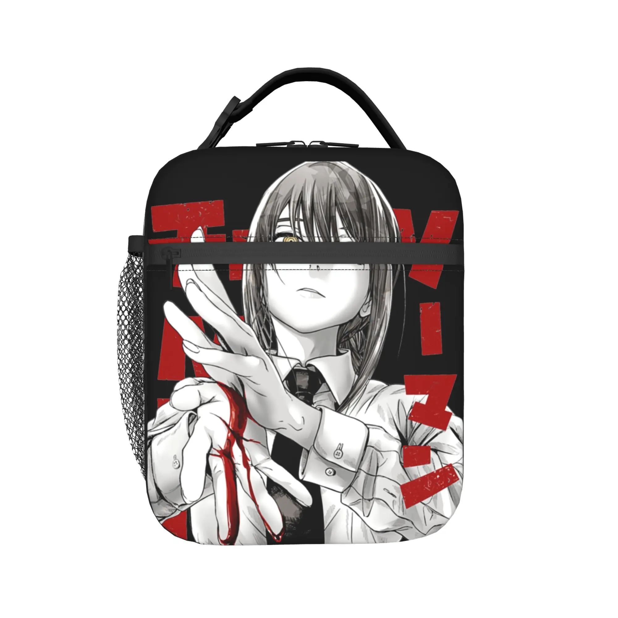 C-Chainsaws Man Makima Insulated Lunch Bag Cooler Bag Reusable,Lunch Container Japanese Anime Large Lunch Box Tote Food Handbags
