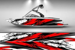 Irregular lines graphics Boat sticker fashion custom fish boat sticker vinyl waterproof boat wrap Graphic boat wrap decal