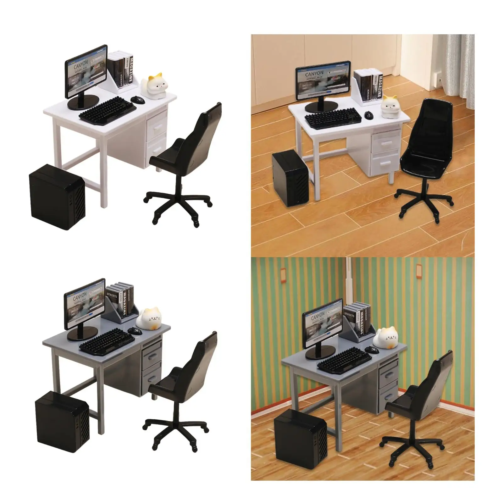 

Dollhouse Decoration Computer Mouse Desktop Computer Miniature Computer Set