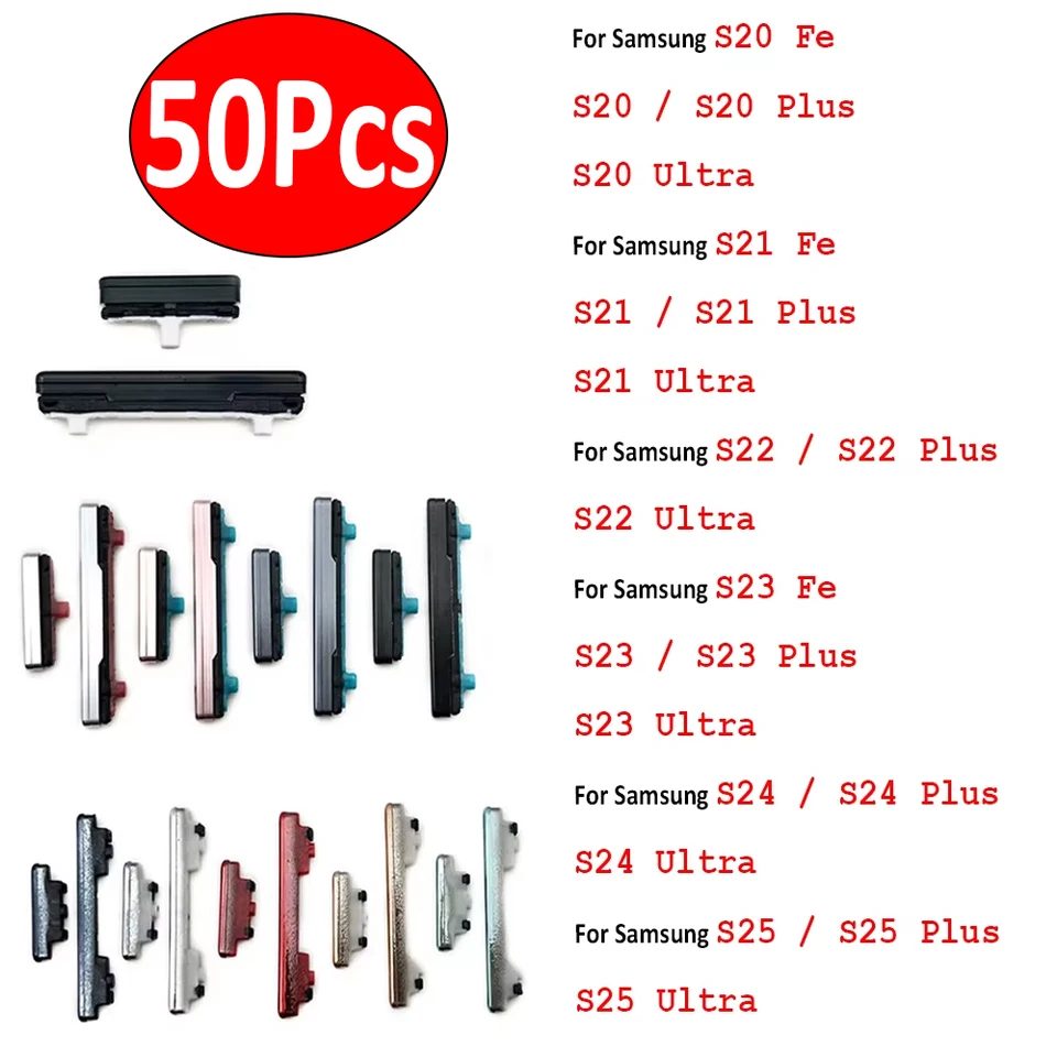 50Pcs,Power Volume Side Button Key Replacement Parts For Samsung