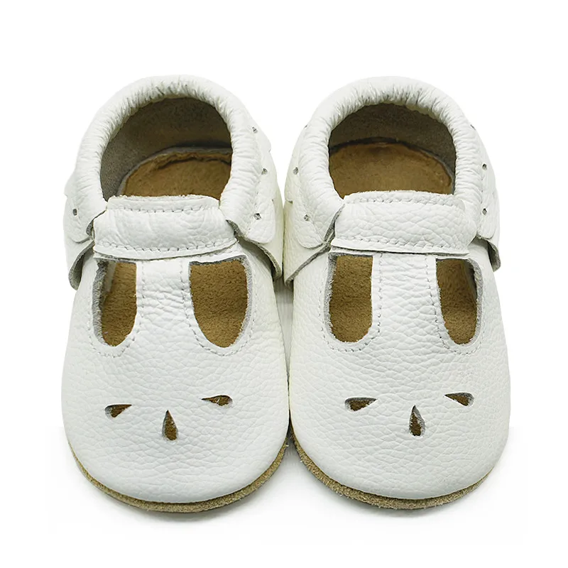 Leather Baby Sandals Baby Shoes Soft Soled Non-slip First Walker T-Bar Summer Crib Casual Boys Girls Moccasins Fit 0-24Month