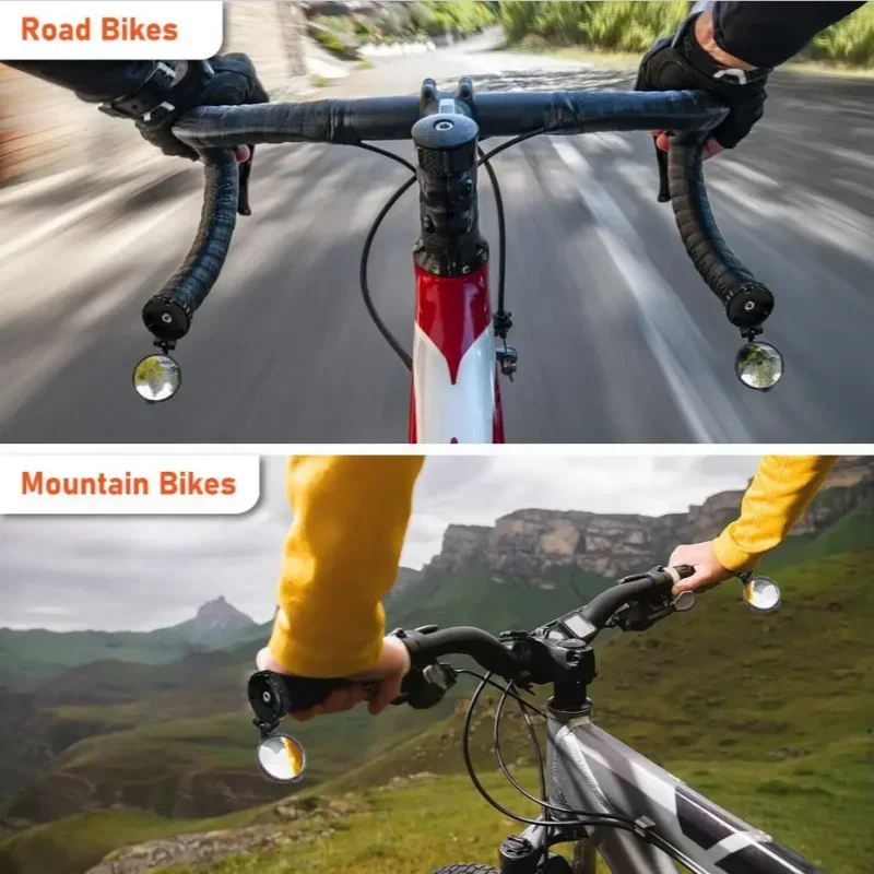 Bicycle 1PC/1Pair Rear View Convex Mirror Handlebar Drop Bar Mount Acrylic Lens Back Sight Reflector Light Weight