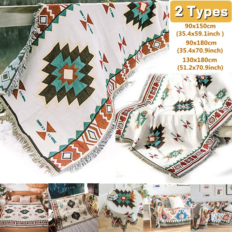 

Sucre Nordic Aztec Navajo Geometric Rug Bohemian Retro Tapestry Sofa Blanket Blanket Home Decoration Household Goods