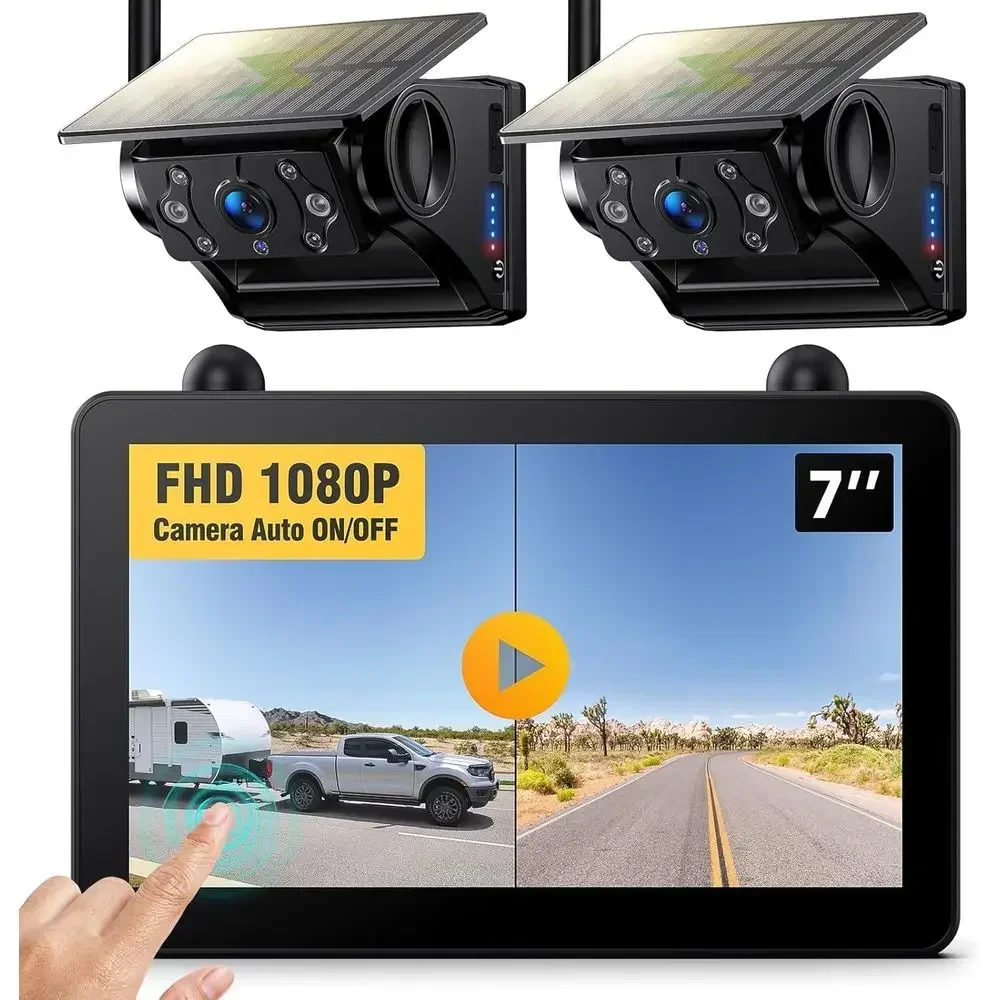 Magnetic Solar Wireless RV Backup Camera, 1080P 7