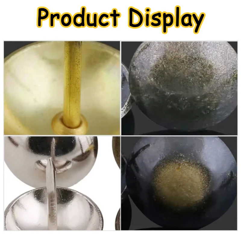 Furnitur Tembaga Antik Kepala Besar Paku Payung Melingkar 11/16 ~ 40Mm Paket Keras Emas Antik Paket Lembut Furnitur Drum Kuku Pekerjaan Kayu