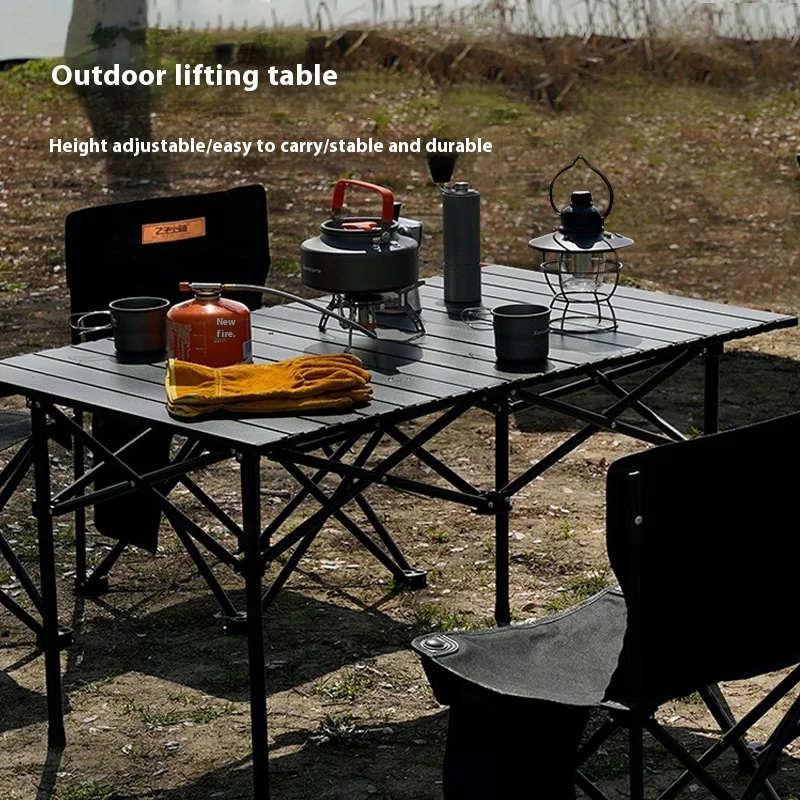 

Lifting aluminum alloy outdoor folding table portable picnic camping table camping