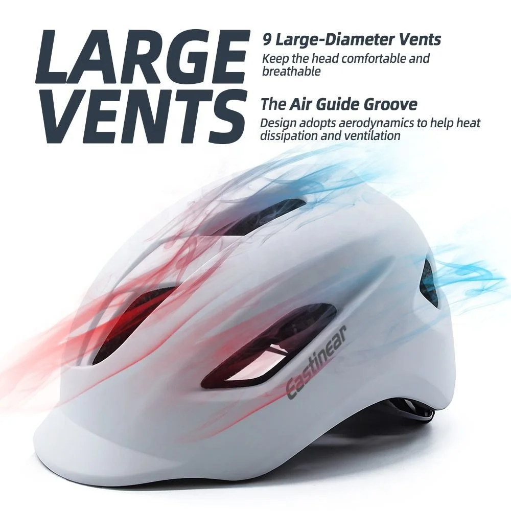 Smart Urban Commuter Bike Helmet Integrally-molded Ultralight Men Women Electric Scooter E-bike Helmet Matte White CE