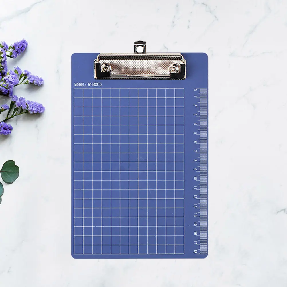 3Pcs Plastic Board Solid Lightweight Clipboard Hanging Paper Holder for School Office A5 Menu Order Blue