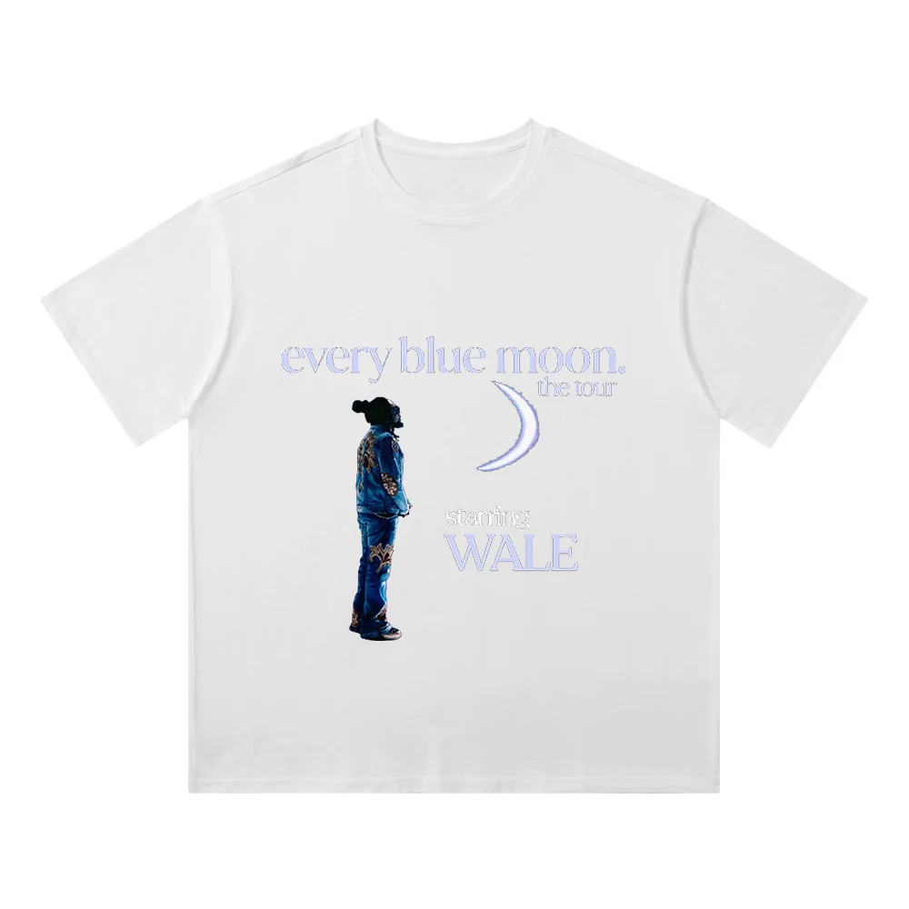 Wale Every Blue Moon Tour 2024 Cotton T-Shirt Crewneck Tee Shirt Man/Woman Fashion  Streetwear  Round Neck Short Sleeved