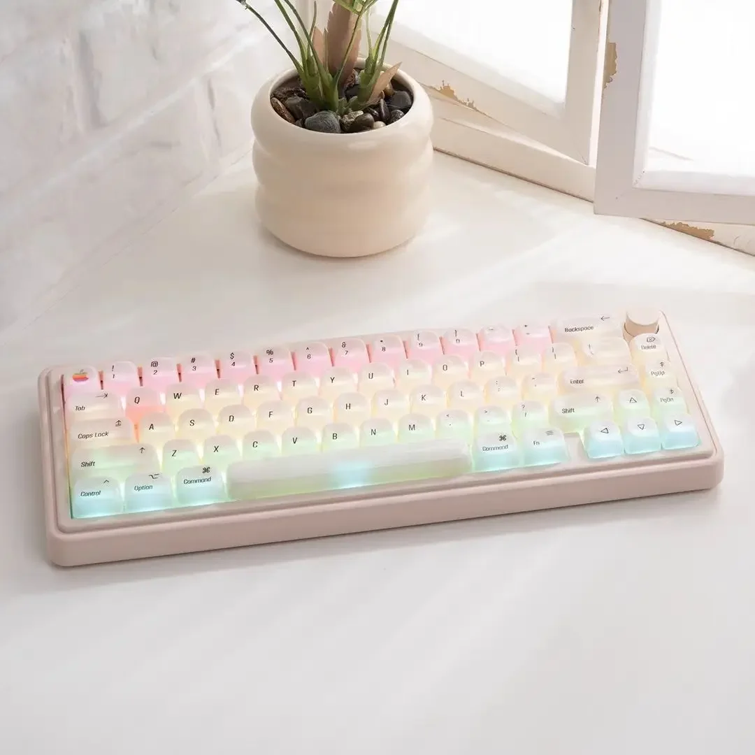 

138 Keys Misty Through Ceramic Keycap Cute Keycaps MOA Profile PC Key Cap for MX Switch Mad68 Wooting 60 Mechanical Keyboard