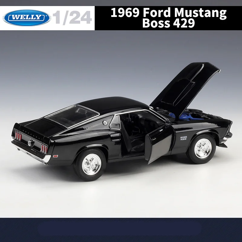 WELLY 1:24 Ford Mustang Boss 429 Alloy Sports Car Model Diecasts Metal Toy Classic Vehicles Car Model Simulation Childrens Gifts