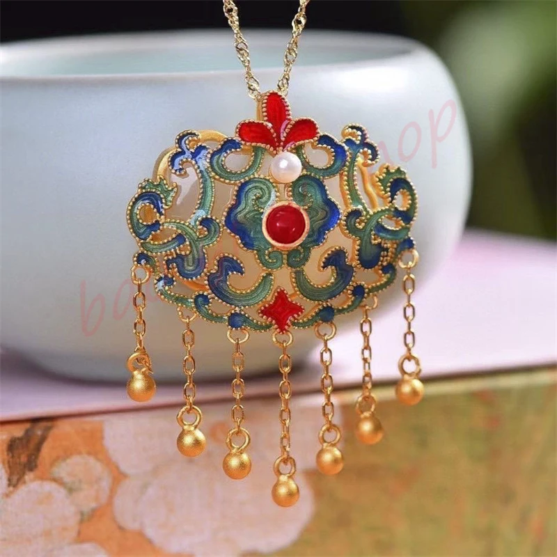 Duobao Ruyi lock tassel pendant,Exquisite Chinese styleEthnic style pendant