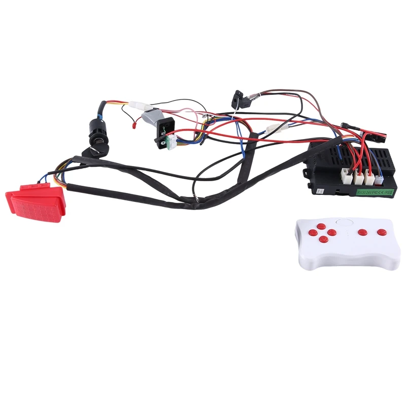 DIY Children's Electric Car Harness With Wire,Switch And Remote Control Receiver 4WD Ride On Toys Replacement Parts