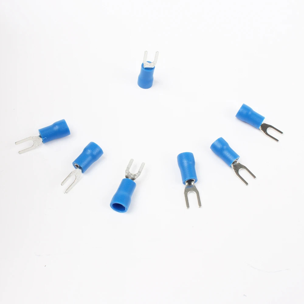 SV2-3 Blauw Koudgeperste terminals Kabel Draad Connector 100PCS Geïsoleerde Terminals Connector voor 22AWG-16AWG kabel 2.5-3 SV